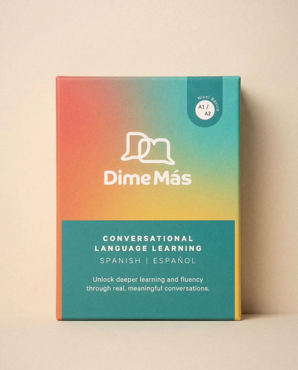 Dime Más Cards in daylight.